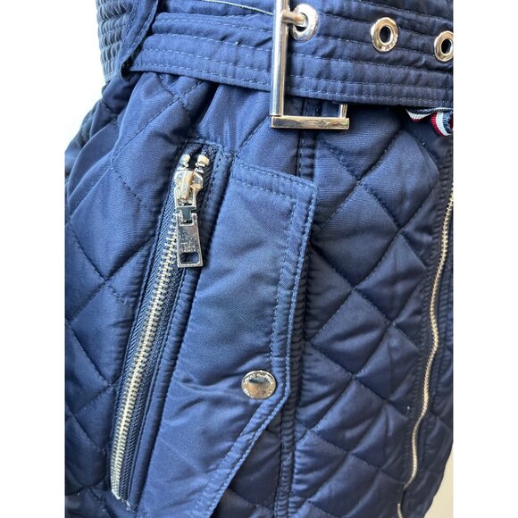 Tommy Hilfiger Women's Navy Blue Quilted Hooded Winter Coat Sz XS - Picture 6 of 12